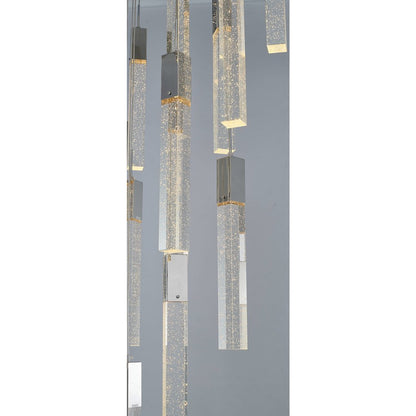 25-Light Chrome Chandelier With A Clear Bubble Crystal