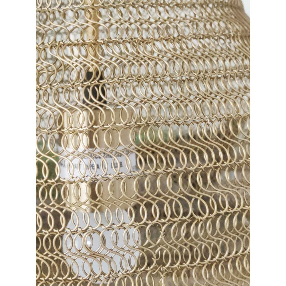 1-Light Gold Pendant With A Chain Basket Shade