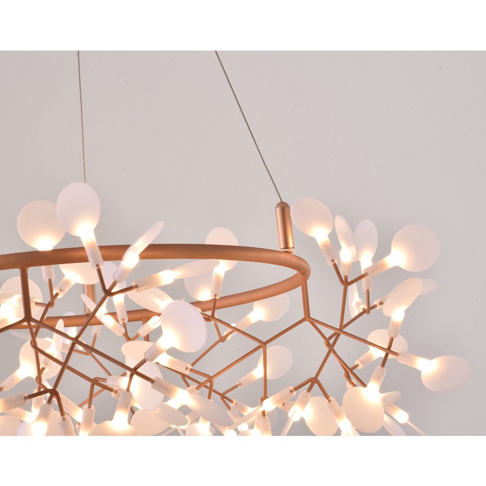 108-Light Copper LED Chandelier With Acrylic Shades