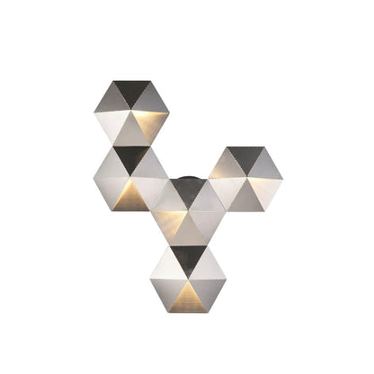 5-Light Satin Nickel Hair Line Prism Panel LED Wall Sconce