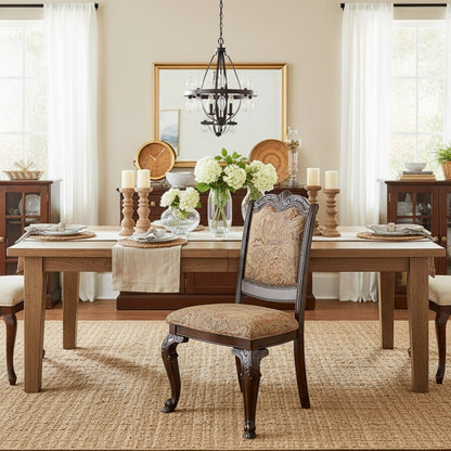 Brown Upholstered Dining Chairs Set of 2 Stylish Kitchen and Dining Room Chairs