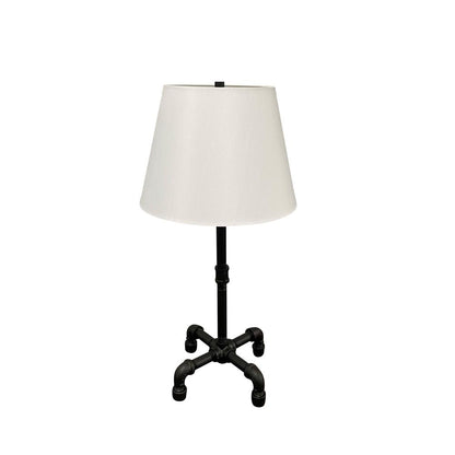 Studio industrial black table lamp with fabric shade