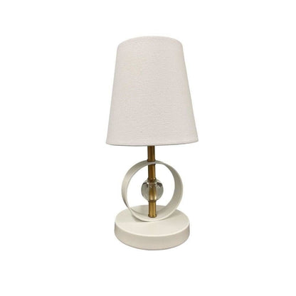 Bryson Mini 4" ring and crystal weathered brass/white accent lamp