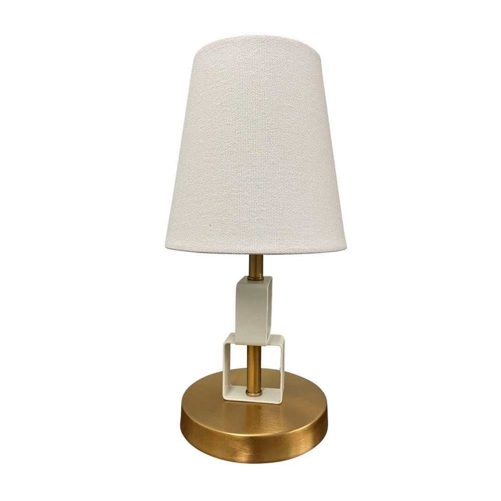 Bryson Mini weathered brass and white accent lamp