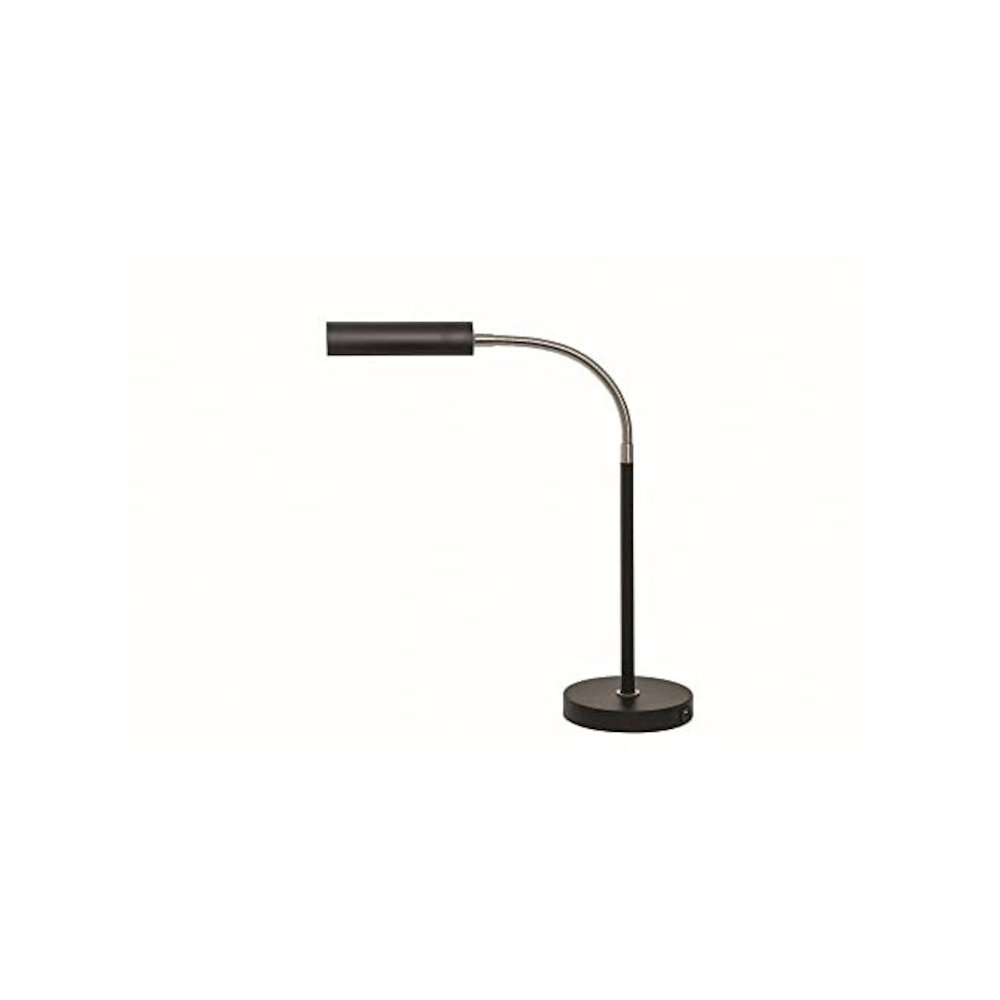 Fusion Flex task table lamp black/satin nickel with USB port