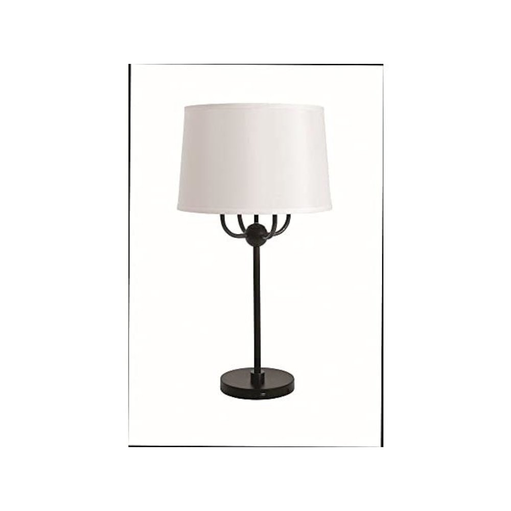 Alpine 4 light cluster black/supreme silver hammered accent table lamp