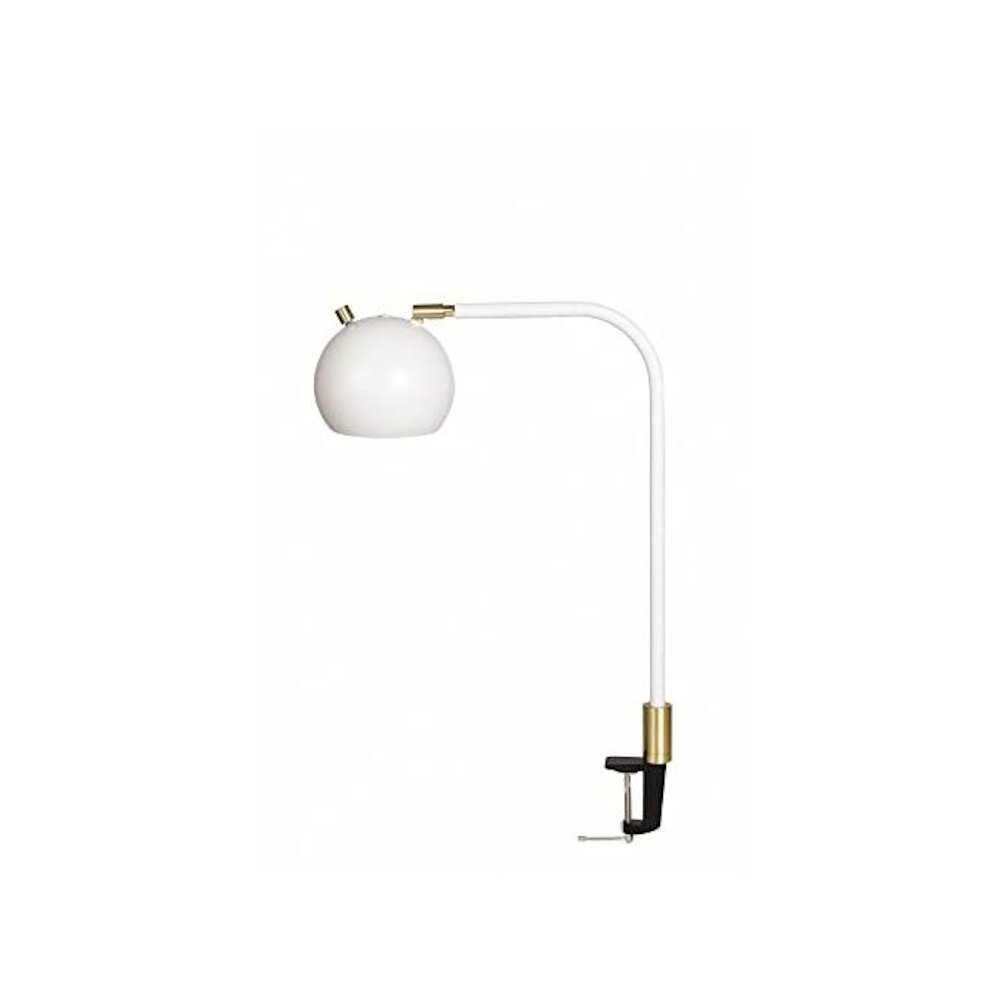 Aria Clip on table lamp round globe white/satin brass