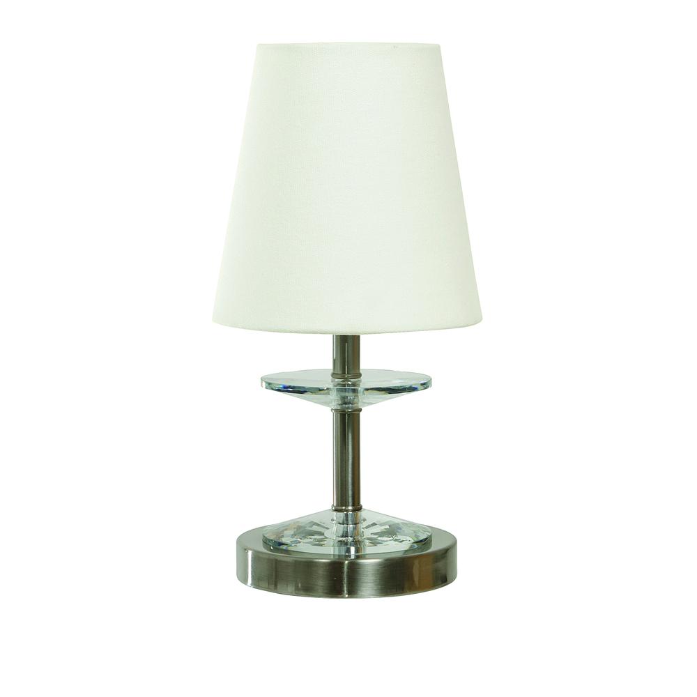 Bryson Mini crystal disk satin nickel accent lamp