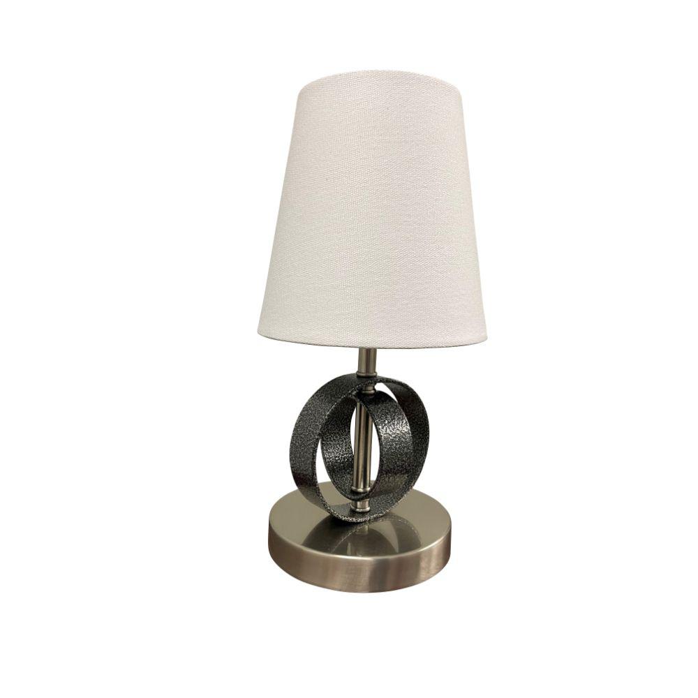 Bryson Mini 4" double ring supreme silver/satin nickel accent lamp