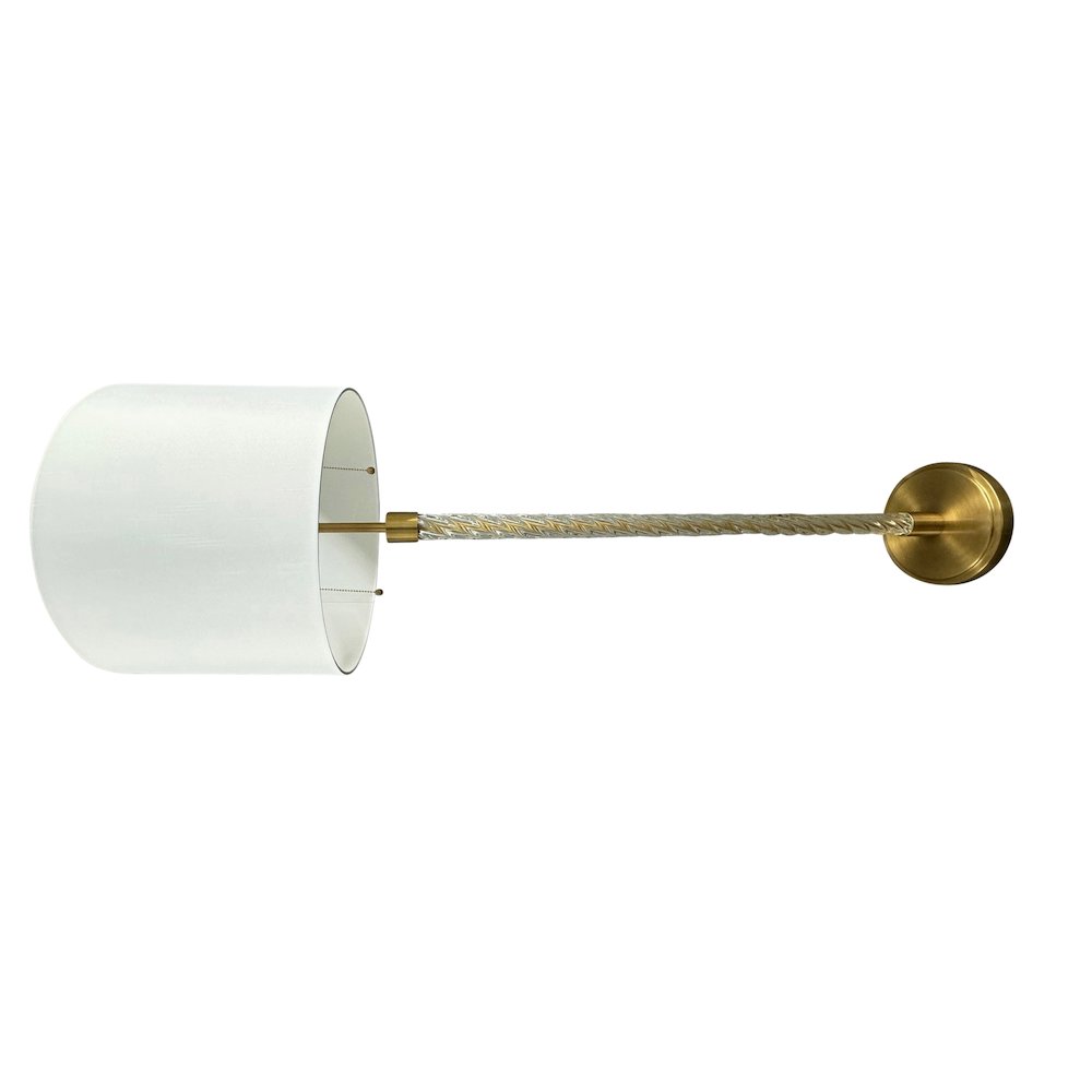 Chloe 60" brushed brass single column glass twin pull floor lamp