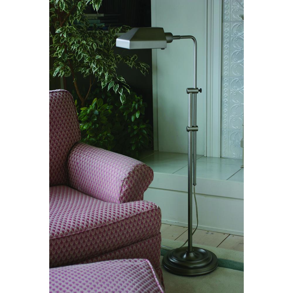 Coach Adjustable Antique Silver Pharmacy Floor Lamps