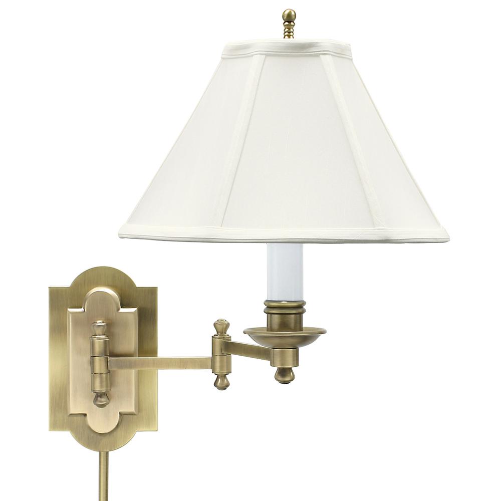 Club Antique Brass Wall Swing Lamp