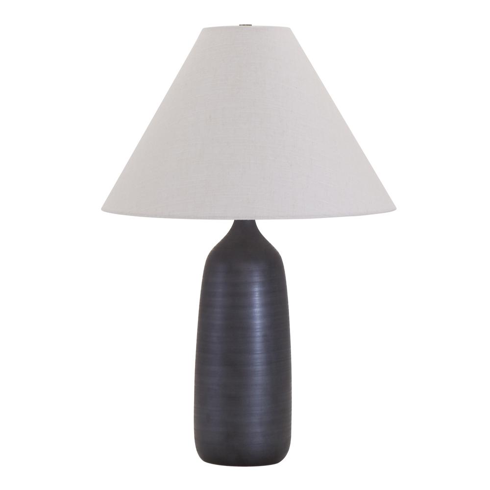 Scatchard 25" Stoneware Table Lamps in Black Matte