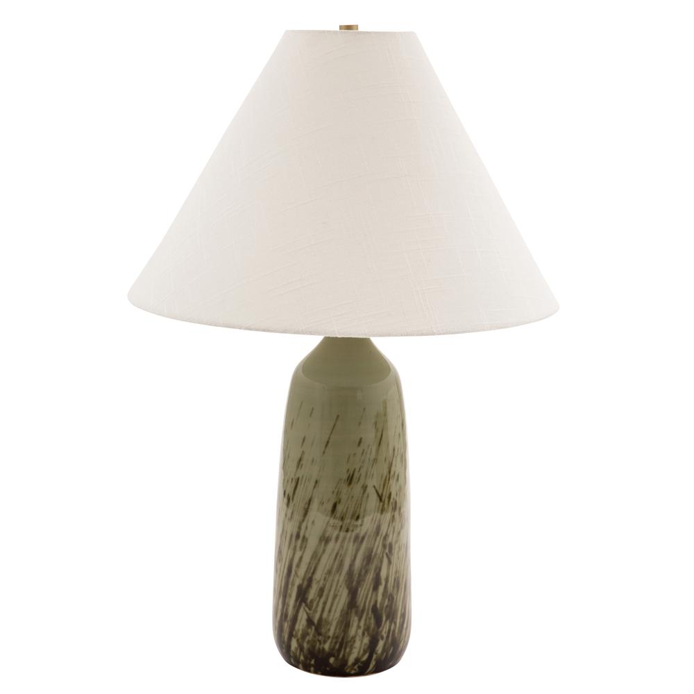 Scatchard 25" Stoneware Table Lamps in Decorated Celadon