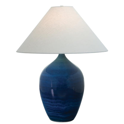 Scatchard 27" Stoneware Table Lamps in Blue Gloss