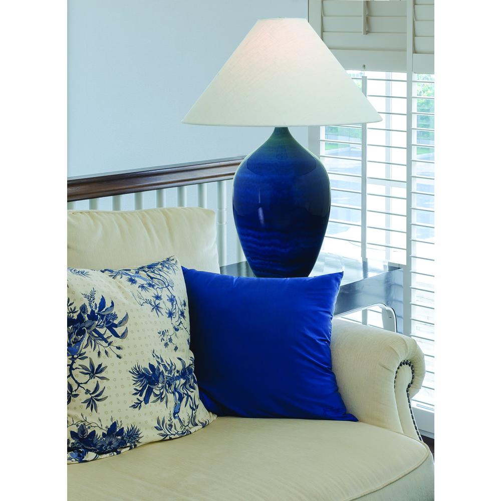 Scatchard 27" Stoneware Table Lamps in Blue Gloss