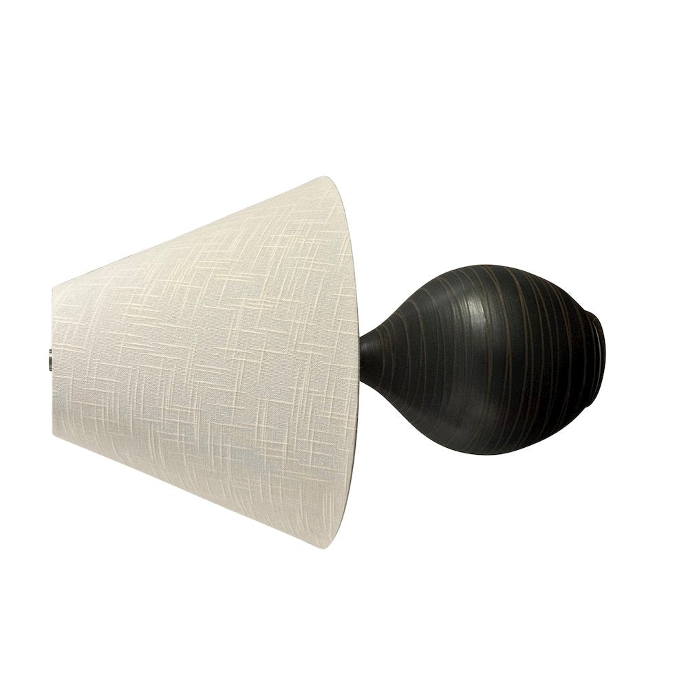 Scatchard 19" Stoneware Accent Lamp in Scored Black Matte