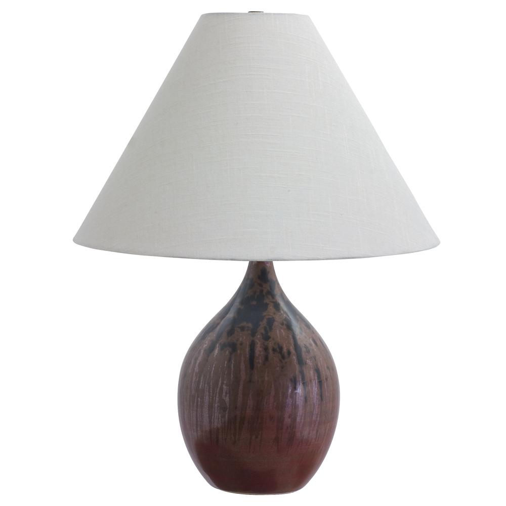 Scatchard 22.5" Stoneware Table Lamps in Decorated Red