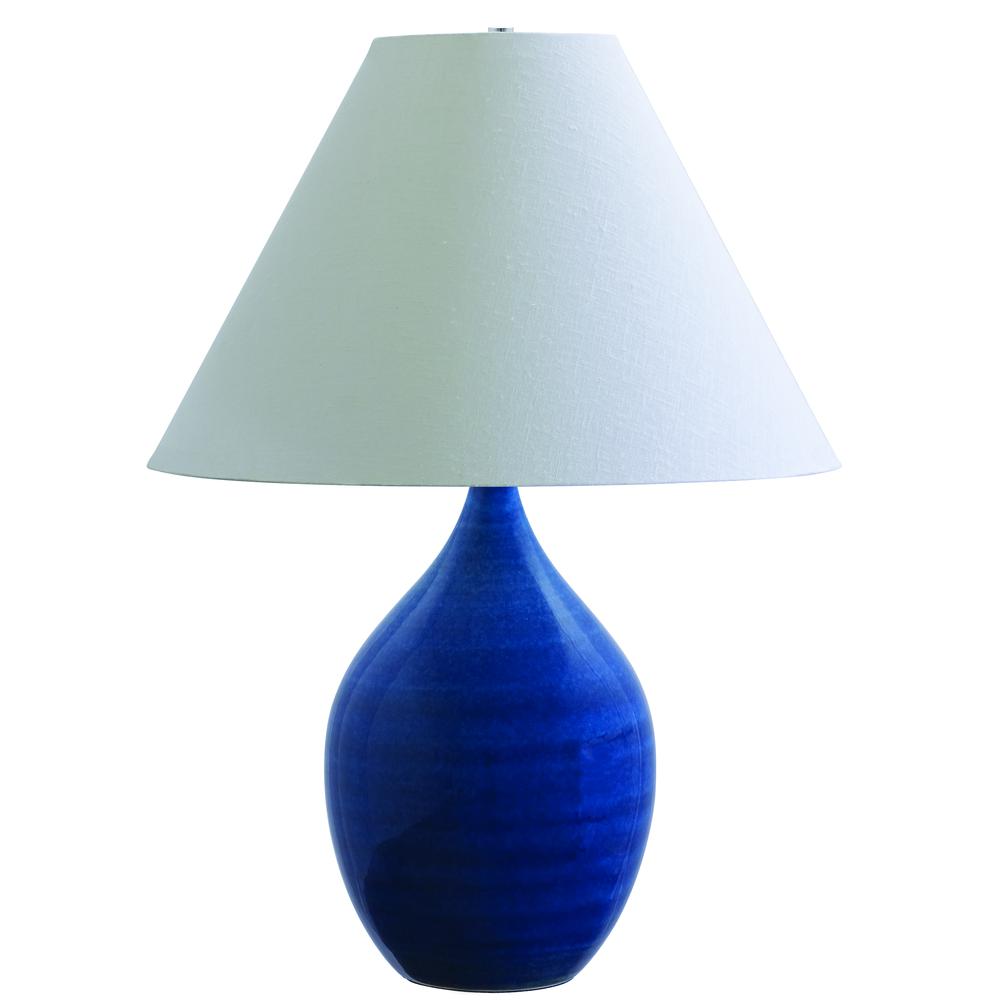 Scatchard 28" Stoneware Table Lamps in Blue Gloss