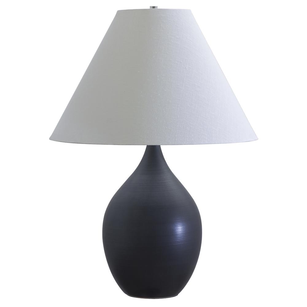 Scatchard 28" Stoneware Table Lamps in Black Matte