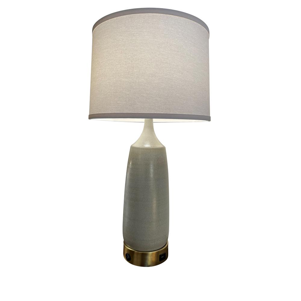 Scatchard Table Lamps with AB Metal USB Base in Sand