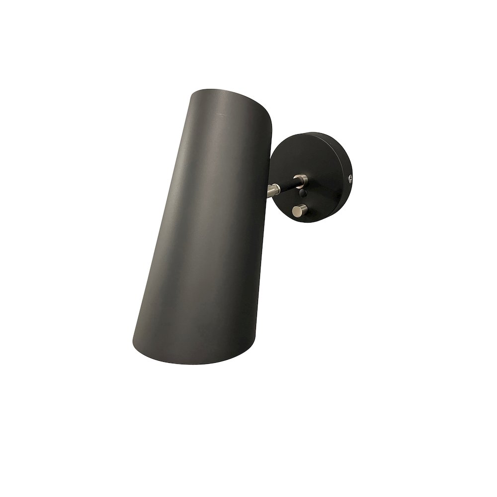 Logan Black/Satin Nickel Wall Sconce with rolled shade