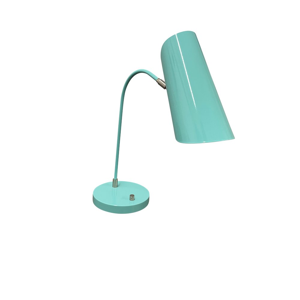 Logan Mint/Satin Nickel Table Lamps with USB with rolled shade