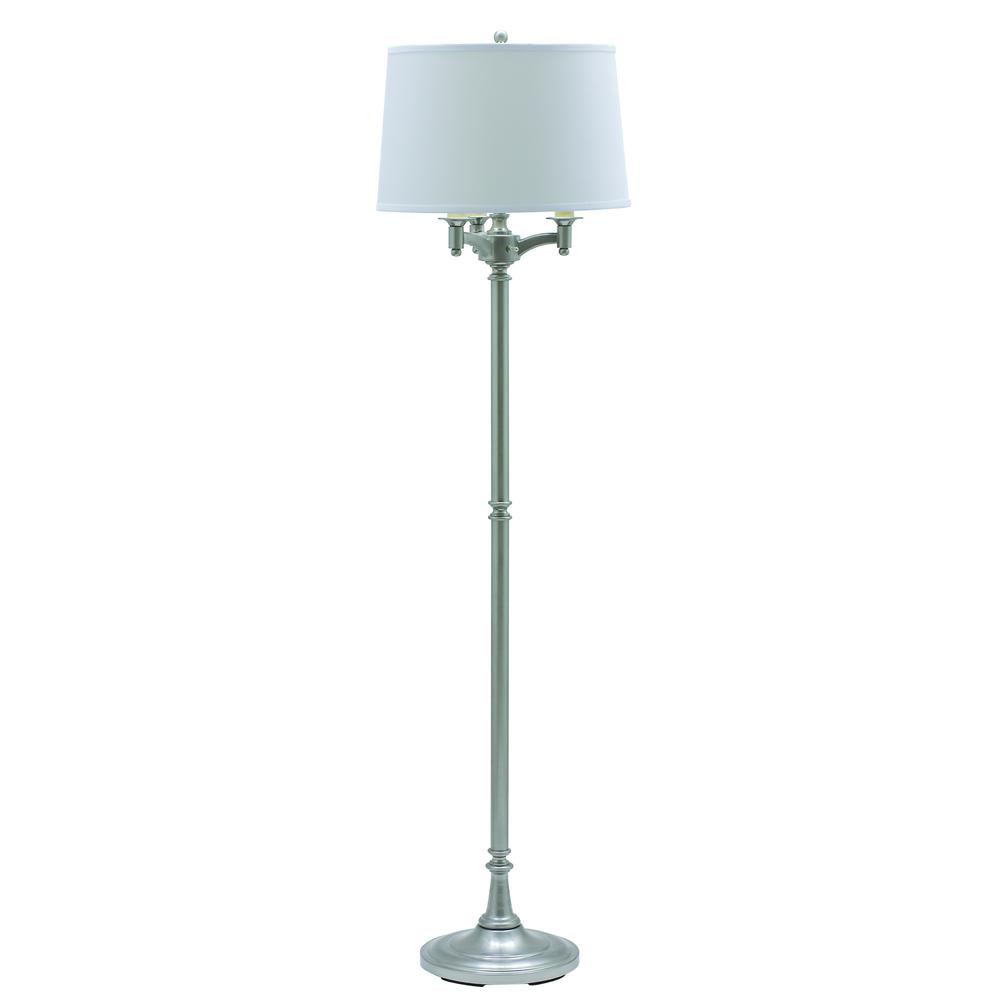 Lancaster 62.75" Satin Nickel Six Way Floor Lamps