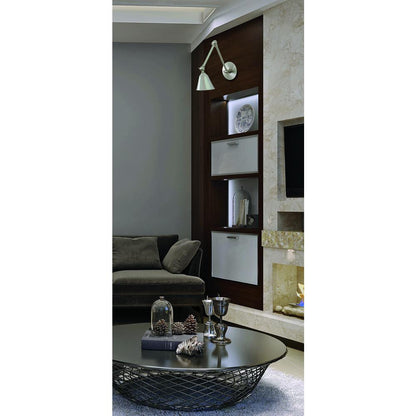 Library Adjustable LED Lamp in Satin Nickel