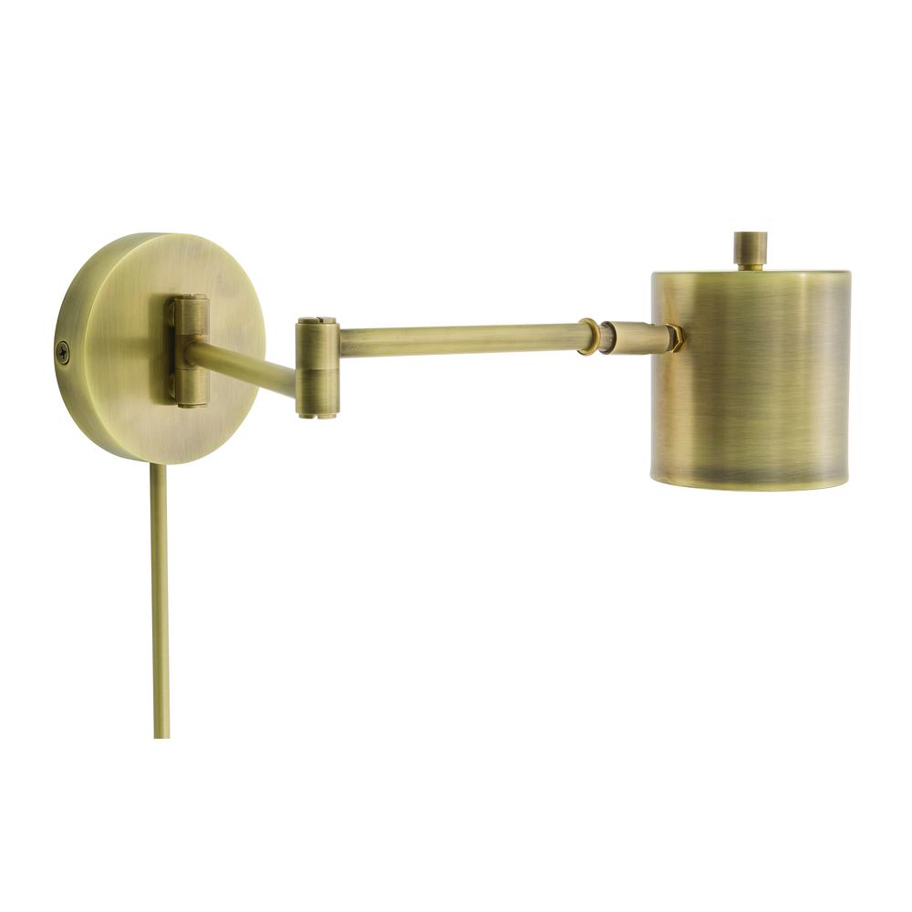 Morris Adjustable LED Wall Swings in Antique Brass