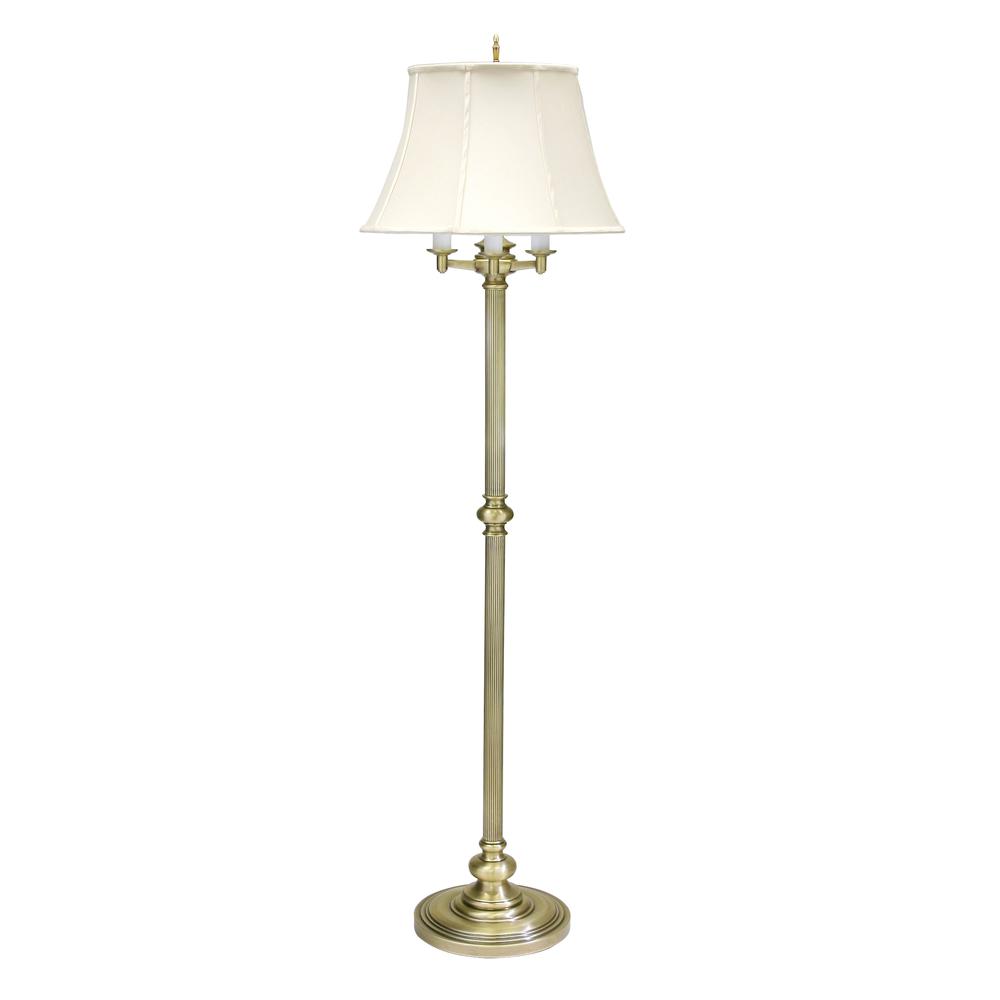 Newport 66" Antique Brass Six-Way Floor Lamps