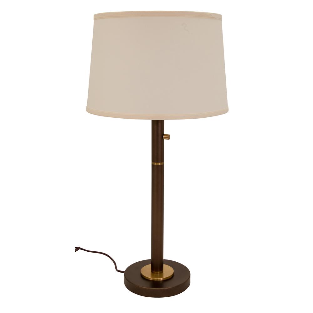 Rupert three way table lamp in chestnut bronze weathered brass accents