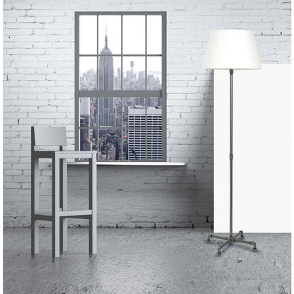 Studio industrial granite floor lamp with fabric shade
