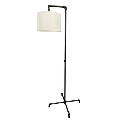 Studio industrial black downbridge floor lamp with fabric shade