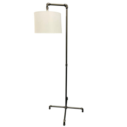 Studio industrial granite downbridge floor lamp with fabric shade