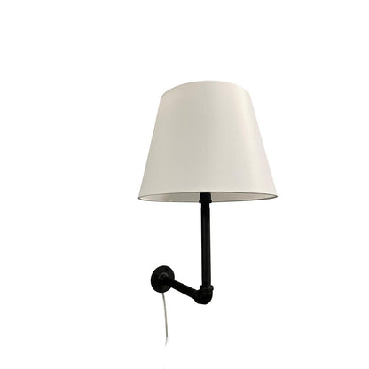 Studio industrial black wall lamp with fabric shade (pin up only)