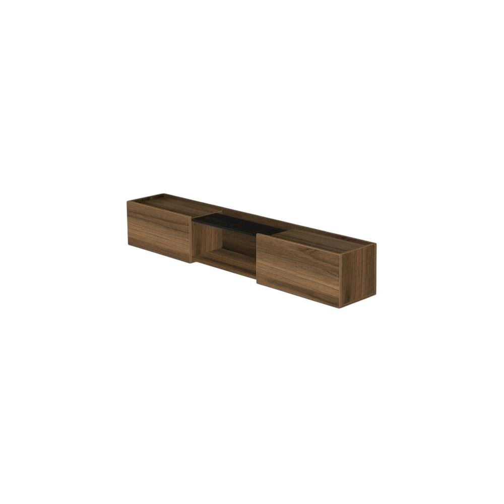 Walnut Wall-Mounted TV Stand for 65-Inch Screens with Engineered Wood Finish