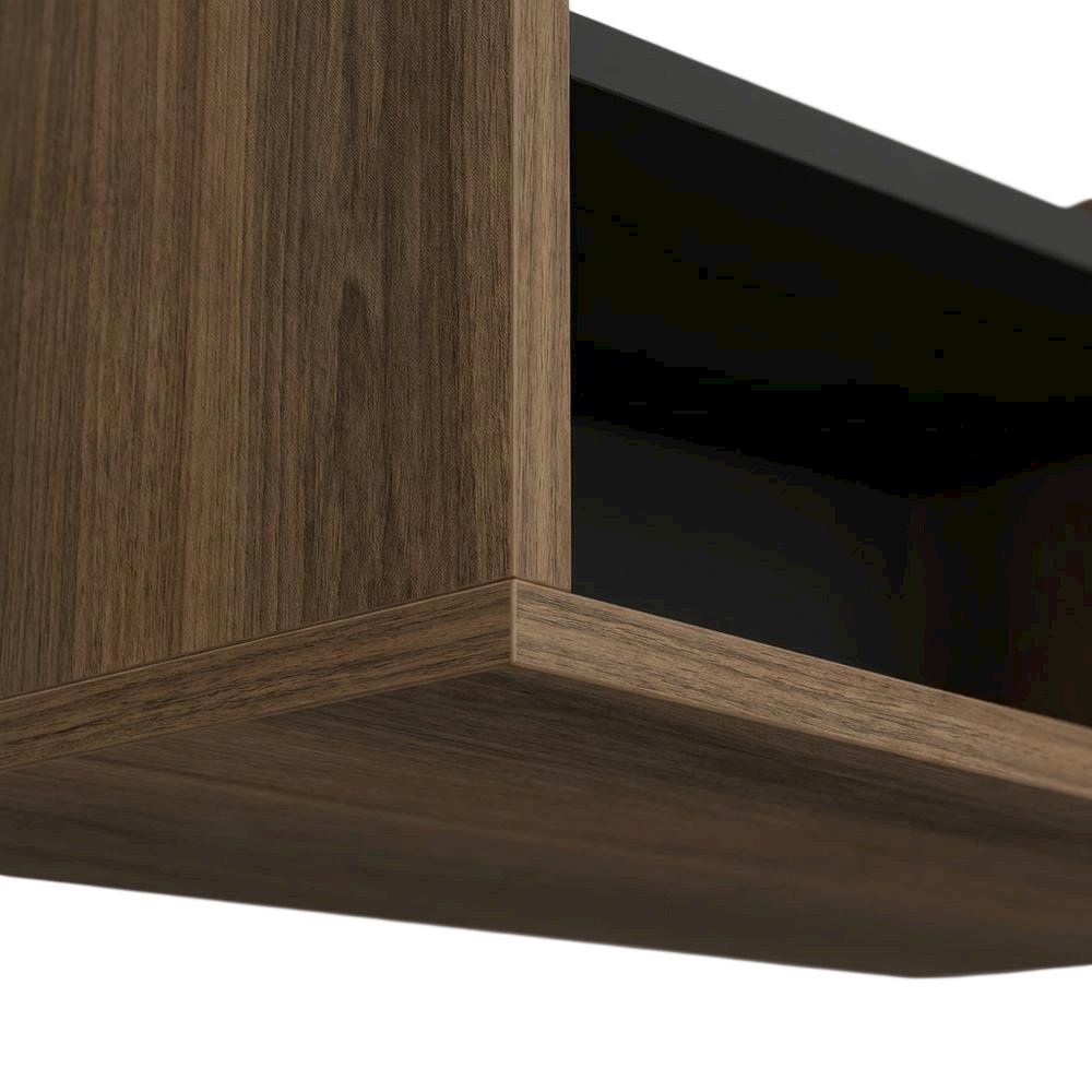 Walnut Wall-Mounted TV Stand for 65-Inch Screens with Engineered Wood Finish