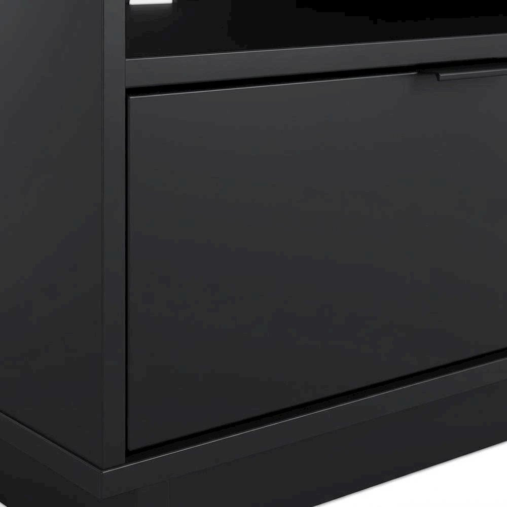 Modern Oak Wall-Mounted TV Stand for 75 Inch Flat Screen with Engineered Wood