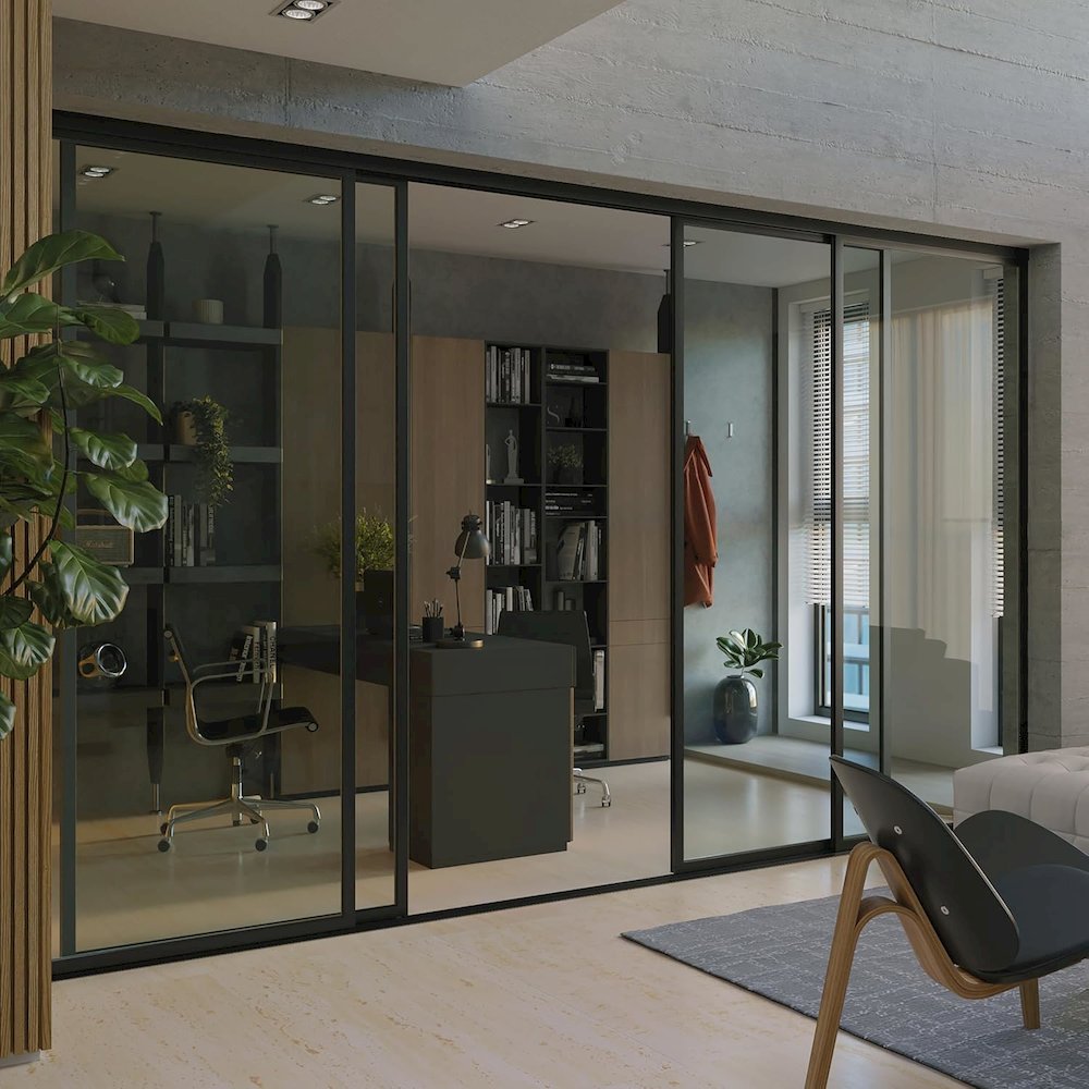 Glass Room Divider Panel and Partition Wall