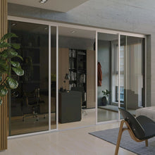 Glass Room Divider Panel and Partition Wall - White