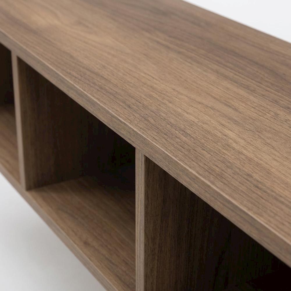 Walnut Floating TV Stand with Wall Mount Design and Engineered Wood Finish