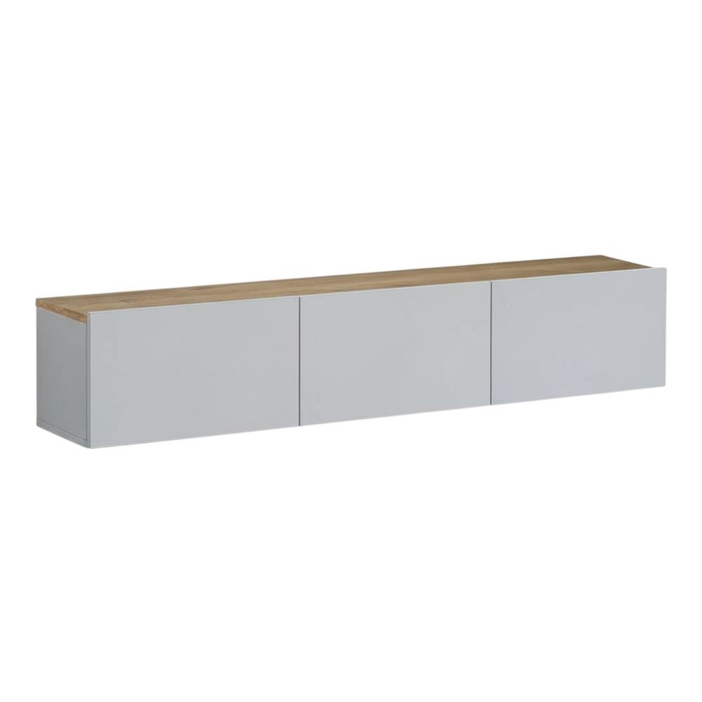 Wall-Mounted TV Stand for Up to 75 Inch Displays in White and Sapphire Oak**