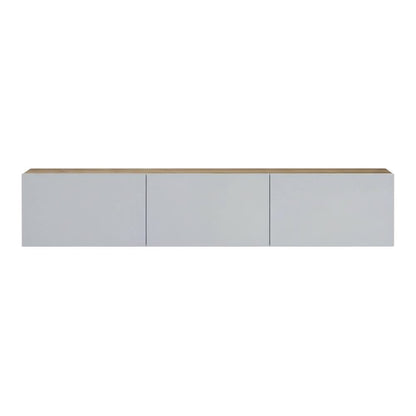 Wall-Mounted TV Stand for Up to 75 Inch Displays in White and Sapphire Oak**