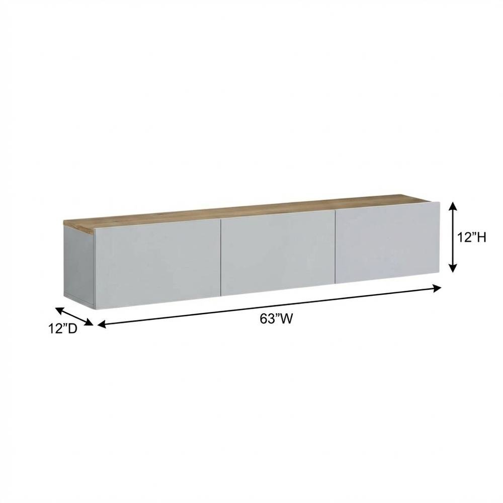 Wall-Mounted TV Stand for Up to 75 Inch Displays in White and Sapphire Oak**
