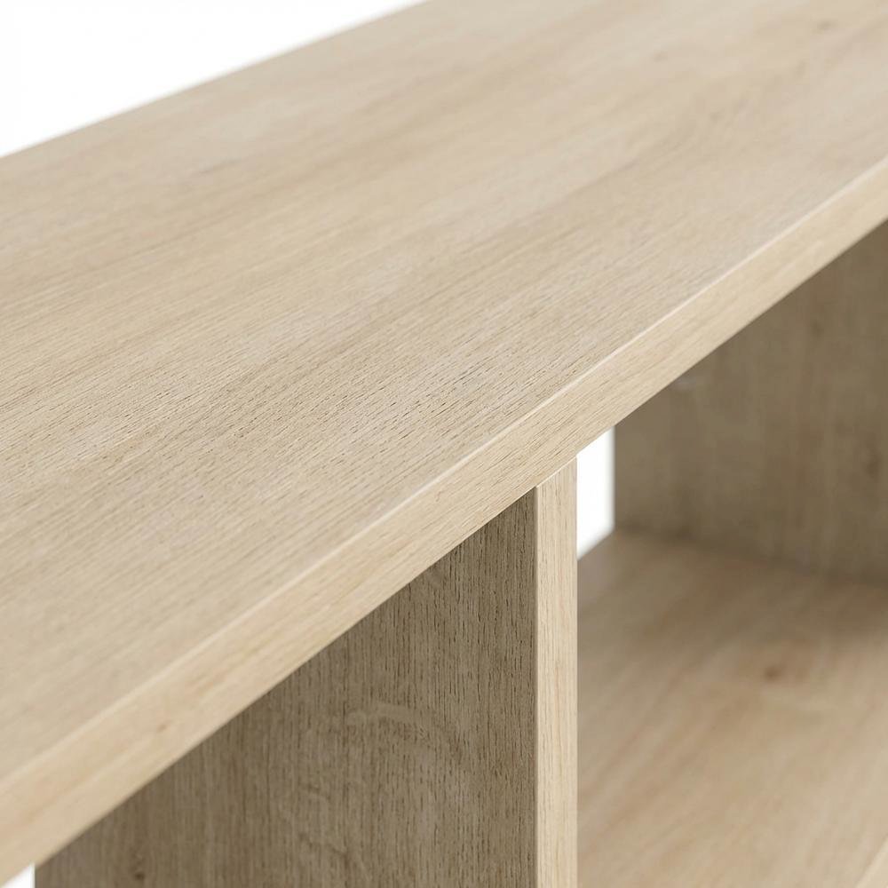 Oak floating TV stand with 2 shelves for modern living spaces