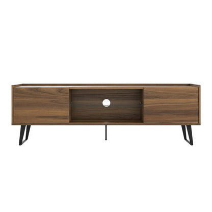Walnut TV Stand, 65-80 Inch Flat Screen Televisions in Engineered Wood Finish