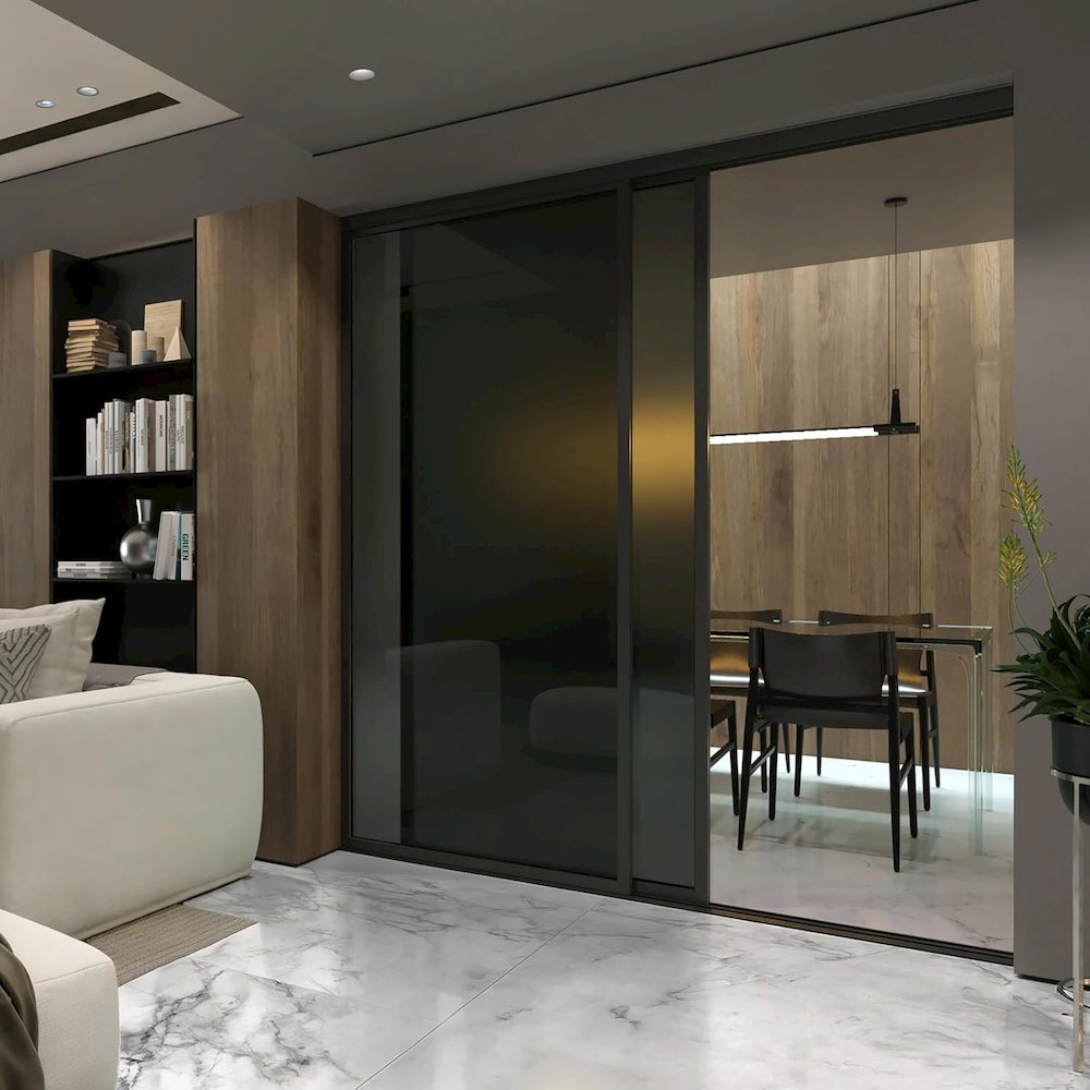 Glass Room Divider Panel and Partition Wall