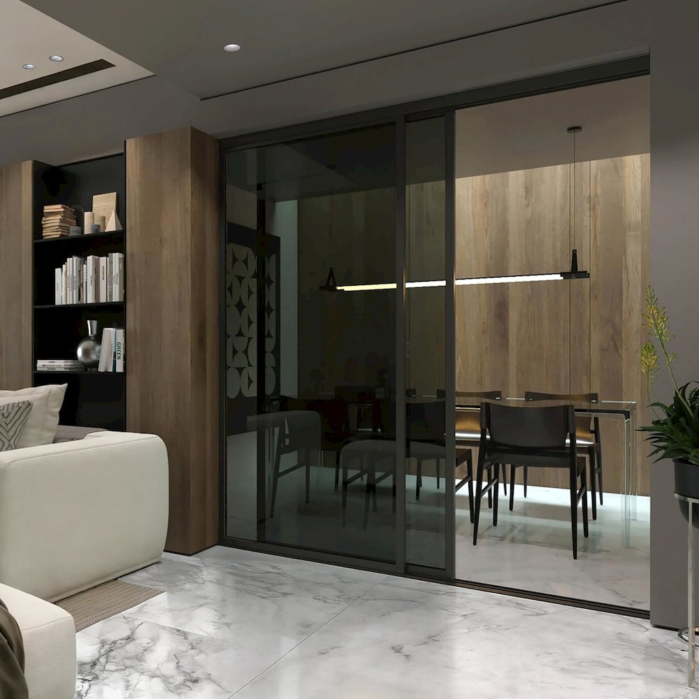 Glass Room Divider Panel and Partition Wall