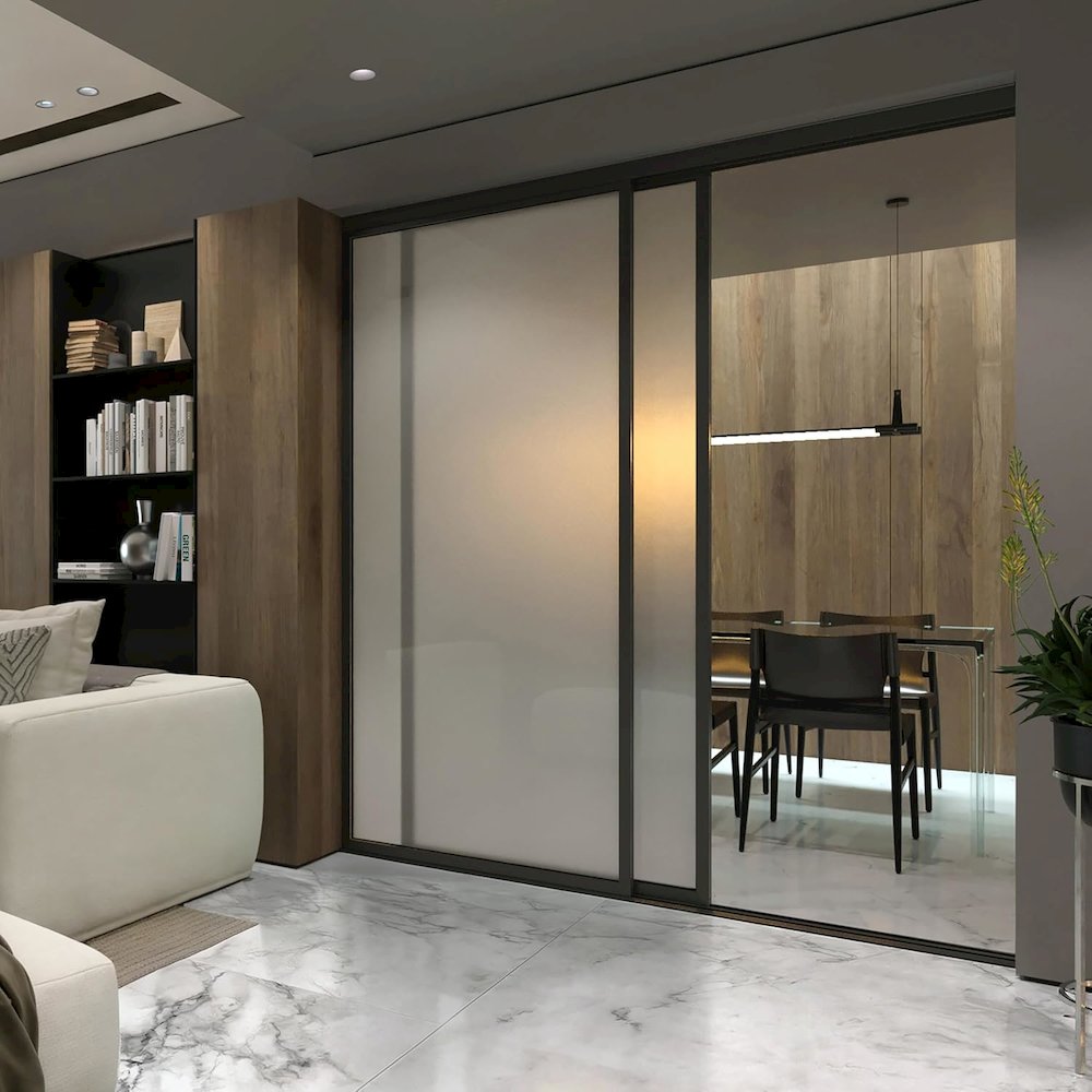 Glass Room Divider Panel and Partition Wall